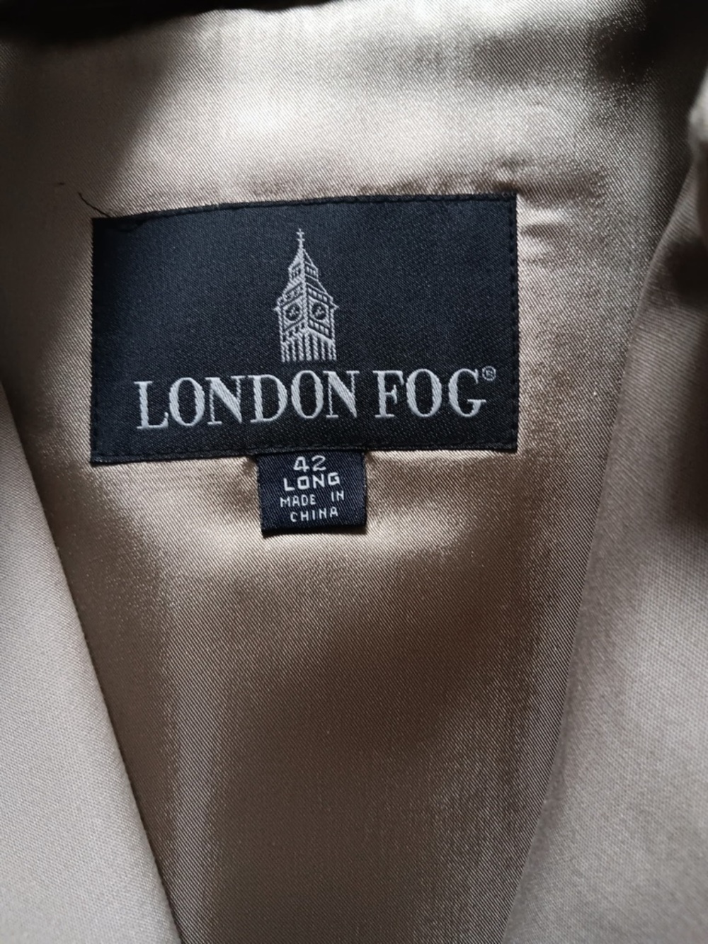 London Fog Beige Trench Coat with Classic Collar